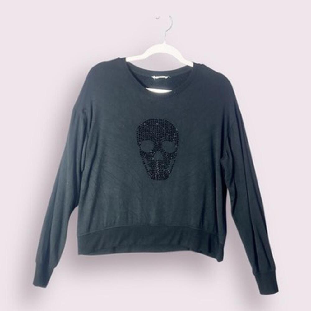 Brit Ny Studded Skull Pullover Sweater Size Small
